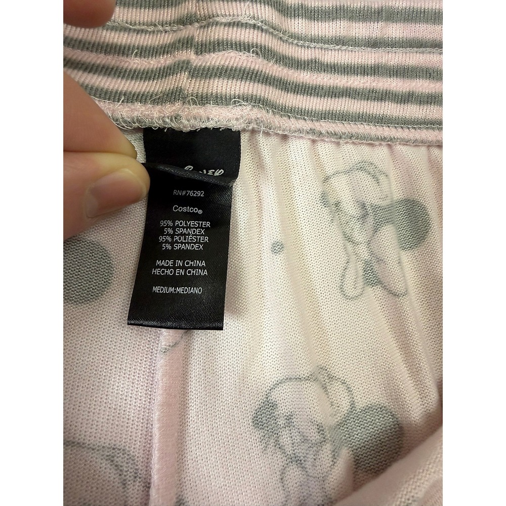 Disney Minnie Mouse Pink Gray Pajama Set Top Pants Women Medium - Picture 5 of 14